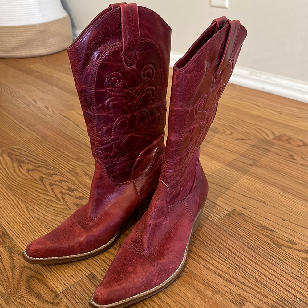 Red cowboy boots